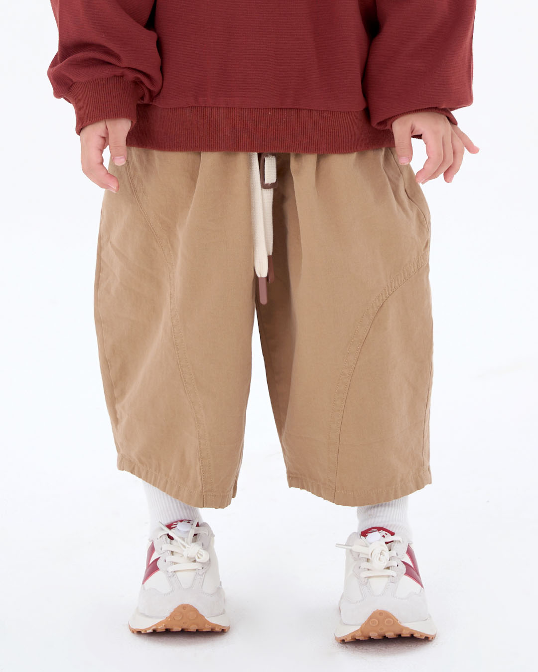 JOPI Kids' Casual Loose Washed Cotton Cropped Pants 2y-10y