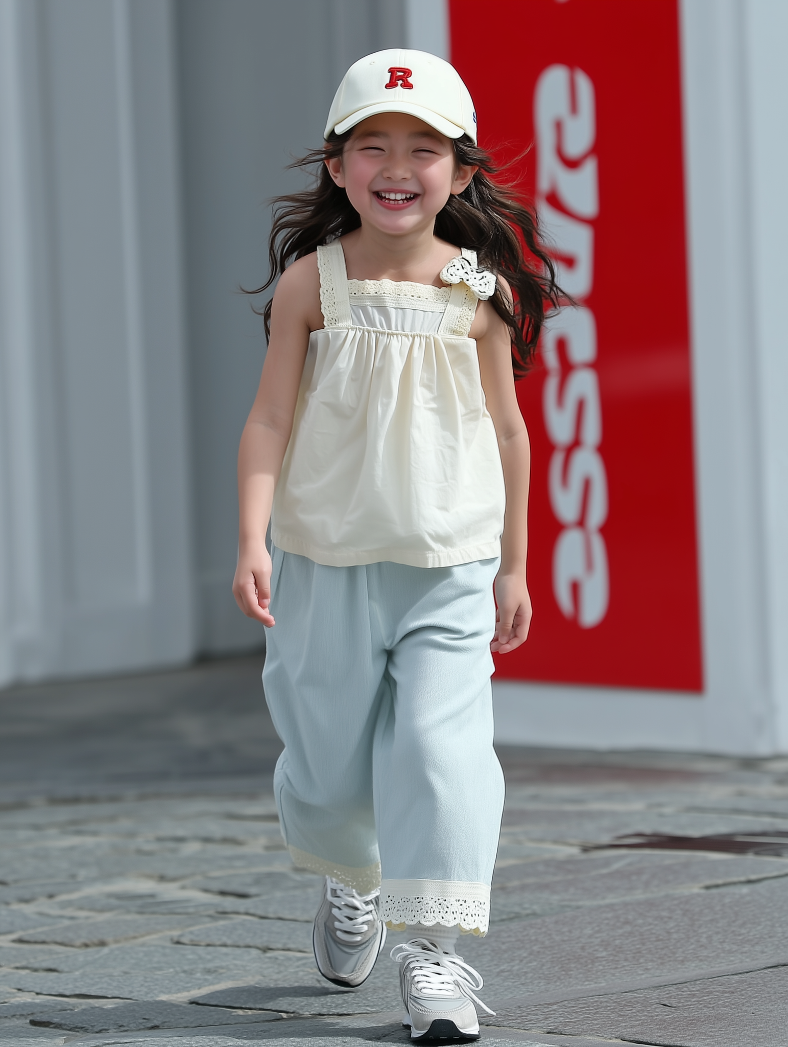 JOPI Kids' Lace Patchwork Pure Cotton Vest 2y-8y