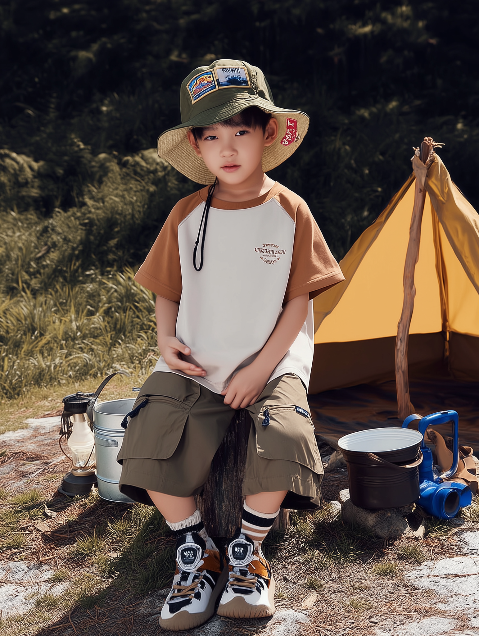 JOPI Kids' Mountain Patchwork T-shirt 2y-11y