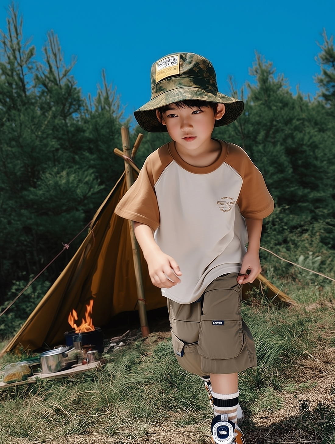 JOPI Kids' Mountain Patchwork T-shirt 2y-11y