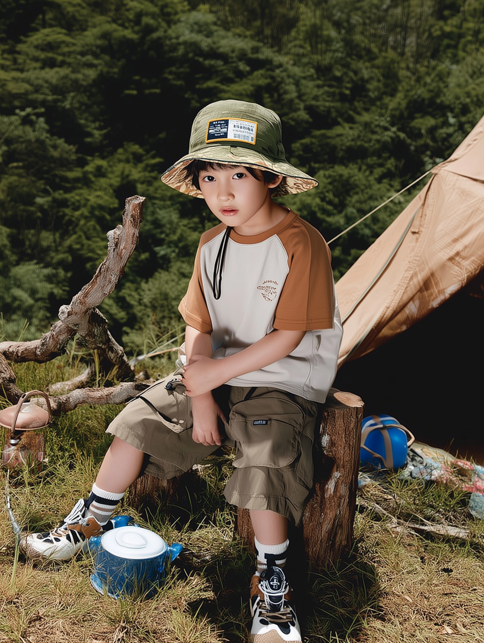 JOPI Kids' Mountain Patchwork T-shirt 2y-11y
